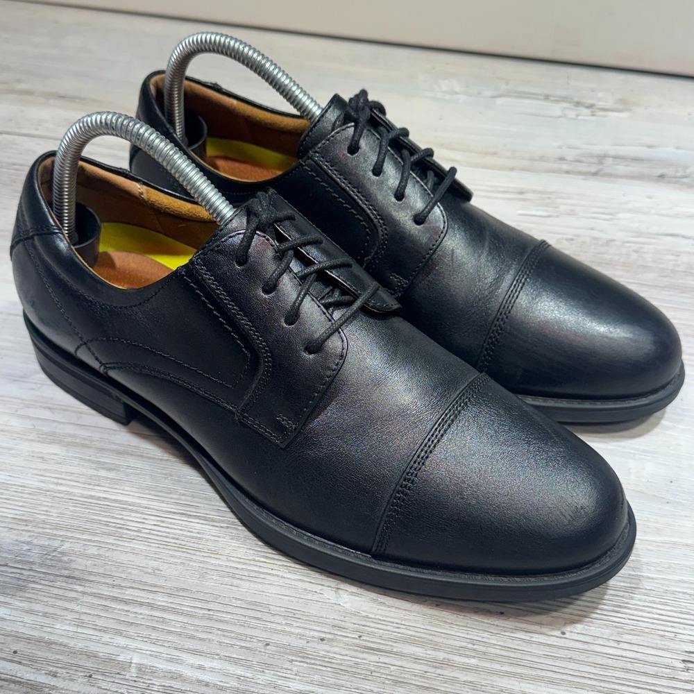 Florsheim Center 11568-001 Men's 8D Dress Shoes Black‎ Leather Cap Toe Oxford